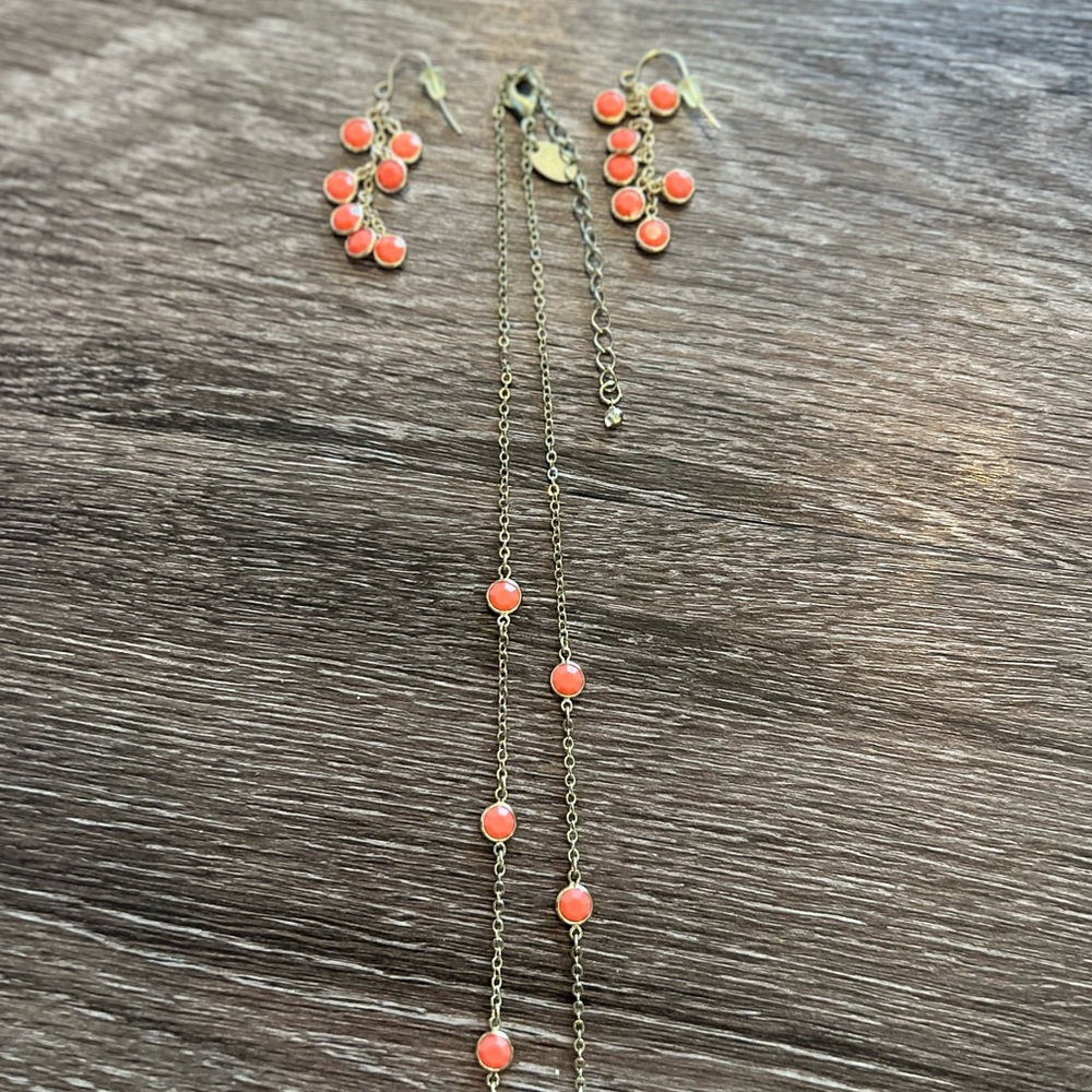 Coral Necklace and Earring Set